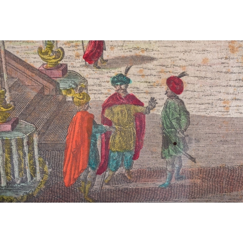 303 - Georg Balthasar Probst (1732-1801) Coloured Engravings, Turkish scenes. Image 42 cm x 32 cm. (3)