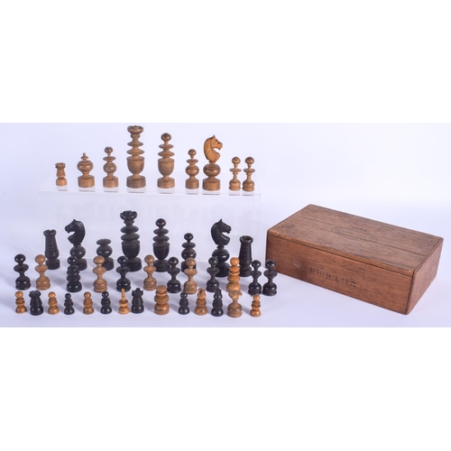 311 - AN ANTIQUE BOXWOOD CHESS SET. Largest 8.5 cm high. (qty)