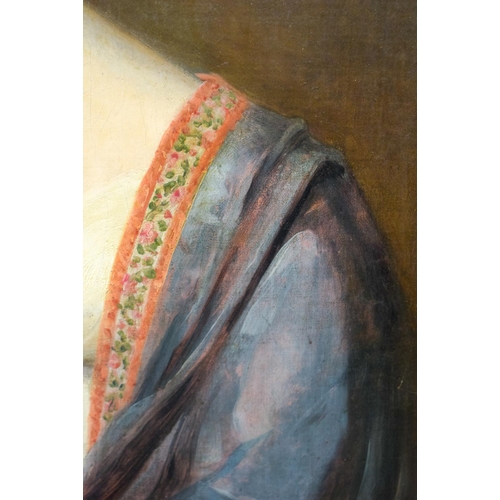 316 - English School (19th Century) Portrait, Oil on canvas, Female in flowing robes. Image 75 cm x 60 cm.