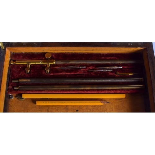 318 - THREE ANTIQUE SCIENTIFIC CASED DRAWING INSTRUMENT SETS. Largest 25 cm x 16 cm. (3)