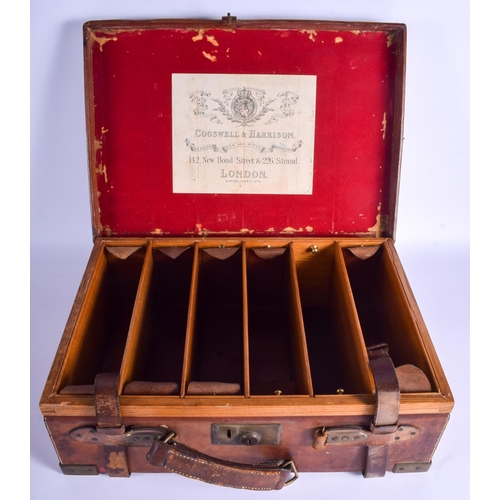 336 - A CHARMING COGSWELL & HARRISON LEATHER CARTRIDGE CASE. 50 cm x 36 cm.