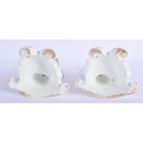 51 - A PAIR OF 19TH CENTURY SAMSONS OF PARIS PORCELAIN FIGURES after 18th century Chelsea Derby originals... 