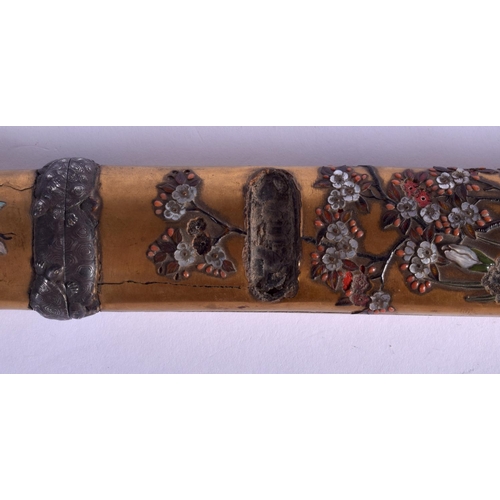 1340 - A FINE 19TH CENTURY JAPANESE MEIJI PERIOD GOLD LACQUER INLAID SHIBAYAMA TANTO KOSHIRAE the blade of ... 