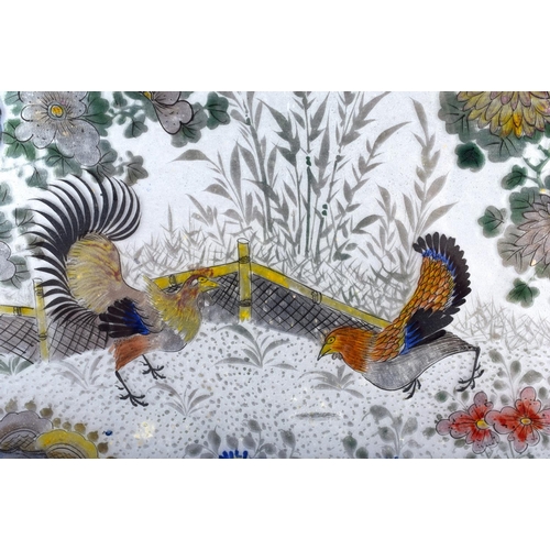 1651 - A VERY RARE PAIR OF 19TH CENTURY CHINESE REVERSE PAINTED GLASS PANELS Qing, painted with birds and l... 