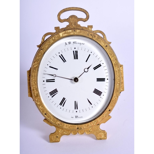 1799 - A VERY RARE EARLY 19TH CENTURY AUSTRIAN REPEATING STRUT DESK CLOCK by A W Mayer in Wien, decorated w... 