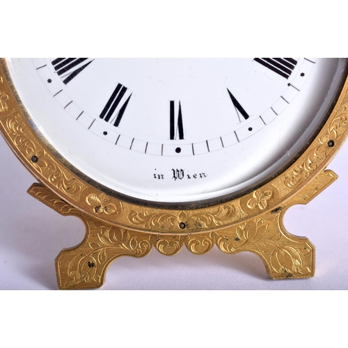 1799 - A VERY RARE EARLY 19TH CENTURY AUSTRIAN REPEATING STRUT DESK CLOCK by A W Mayer in Wien, decorated w... 