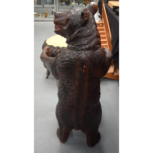 2349 - A VERY RARE LARGE 19TH CENTURY BAVARIAN BLACK FOREST THRONE CHAIR formed as a standing bear with arm... 