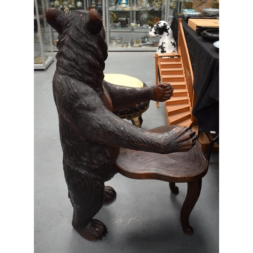 2349 - A VERY RARE LARGE 19TH CENTURY BAVARIAN BLACK FOREST THRONE CHAIR formed as a standing bear with arm... 