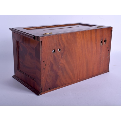 2357 - A 19TH CENTURY MAHOGANY DESK LETTER BOX with glass panel. 32 cm x 19 cm.