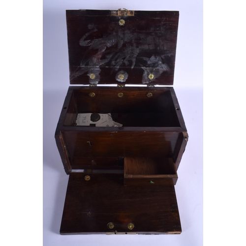 2359 - A LOVELY EARLY 18TH CENTURY CONTINENTAL WALNUT FRUITWOOD BOX with period bronze mounts and fitted in... 