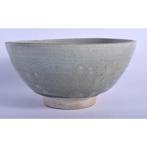 1019 - A CHINESE YUAN/MING DYNASTY STONEWARE BOWL Sung style, incised with foliage and motifs. 19 cm x 10 c... 