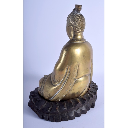 1060 - A LARGE 19TH CENTURY CHINESE BRONZE FIGURE OF A BUDDHA modelled with clasped hands. Bronze 25 cm x 1... 