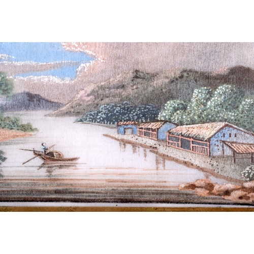 1199 - A SMALL 19TH CENTURY CHINESE PITH PAPER WATERCOLOUR Qing, painted with a boat upon a river. Image 14... 