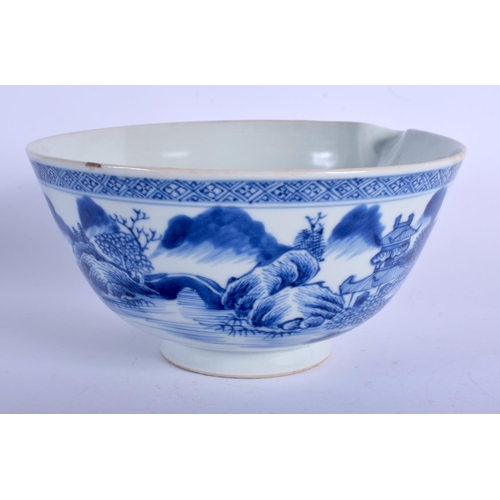 1233 - A VERY RARE 18TH CENTURY CHINESE EXPORT NANKING CARGO BOWL Qianlong. 23 cm wide.