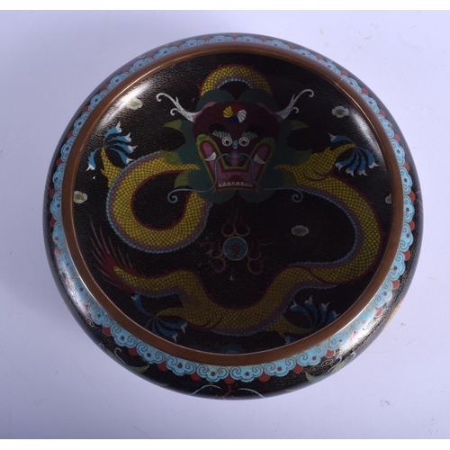 1307 - A LARGE EARLY 20TH CENTURY CHINESE CLOISONNE ENAMEL BOWL decorated with dragons. 23 cm diameter.