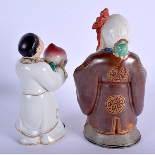 1324 - TWO CHINESE FAMILLE ROSE PORCELAIN FIGURES 20th Century. Largest 20 cm high. (2)