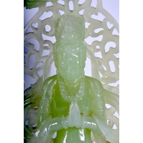 1497 - A LARGE EARLY 20TH CENTURY CHINESE CARVED JADE FIGURE Late Qing/Republic. 36 cm x 15 cm.