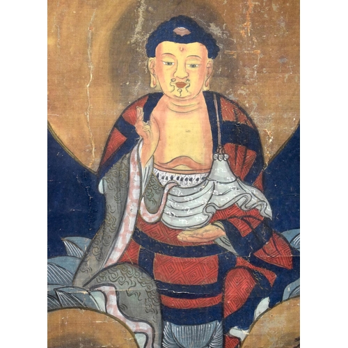 1511 - AN EARLY 20TH CENTURY CHINESE BUDDHISTIC PAINTING SCROLL Late Qing. Image 112 cm x 48 cm.