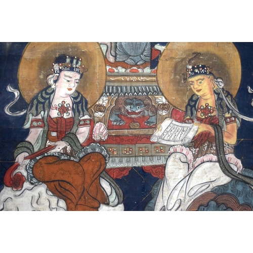 1511 - AN EARLY 20TH CENTURY CHINESE BUDDHISTIC PAINTING SCROLL Late Qing. Image 112 cm x 48 cm.