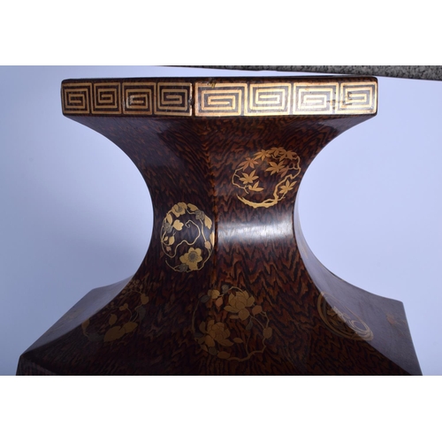 1602 - A RARE LARGE 19TH CENTURY JAPANESE MEIJI PERIOD LACQUERED SHIBAYAMA VASE decorated with panels of fo... 