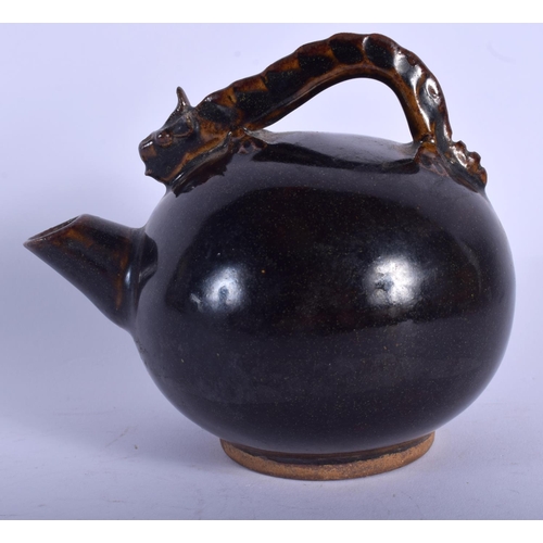 1612 - AN EARLY 20TH CENTURY CHINESE BROWN GLAZED TEAPOT Late Qing/Republic. 11 cm wide.