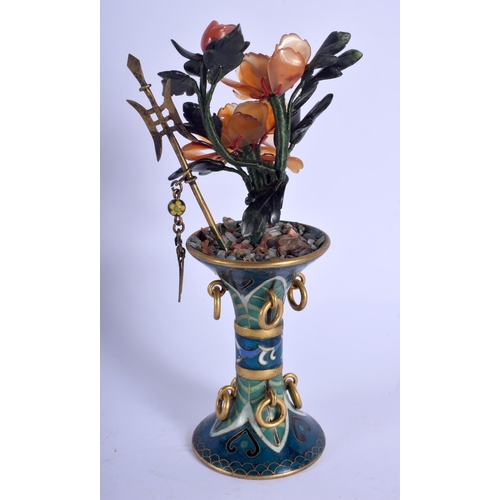 1618 - A CHINESE CLOISONNE ENAMEL VASE 20th Century. 16.5 cm high.