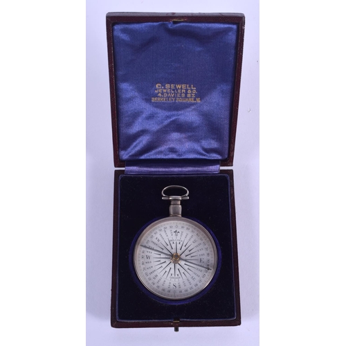 2003 - A FINE GEORGE III SILVER CASED DOLLAND COMPASS inscribed Advance with Courage. London 1808. 5 cm dia... 