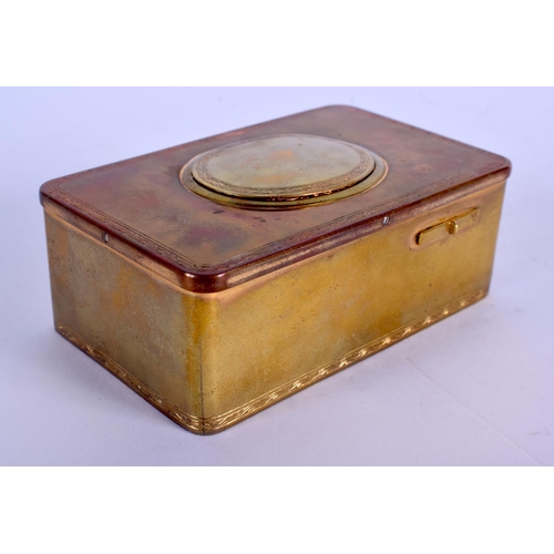 2004 - A LOVELY EARLY 19TH CENTURY SWISS BRASS CASED MUSICAL AUTOMATON BIRD BOX within original box. 9 cm x... 