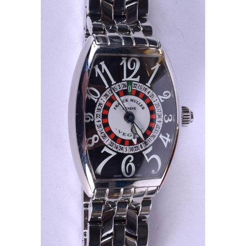 2032 - A VERY RARE BOXED FRANCK MULLER VEGAS ROULETTE STAINLESS STEEL WRISTWATCH possibly unrecorded, model... 