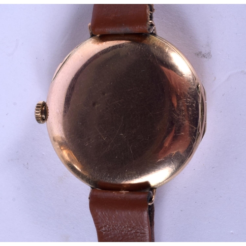 2034 - A VINTAGE 9CT GOLD ROLEX HALF HUNTER LADIES WRISTWATCH. 2.75 cm diameter.