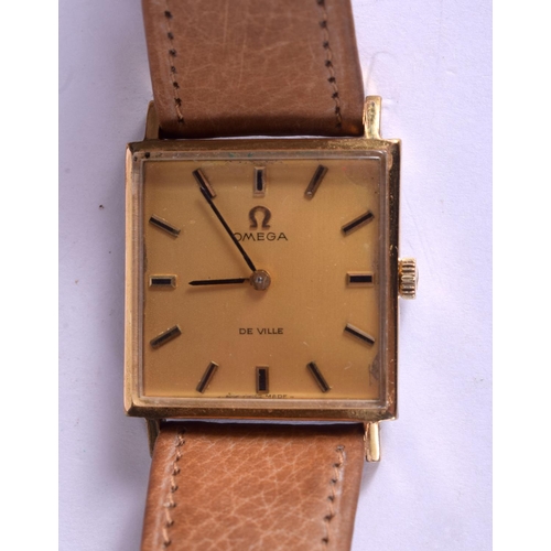 2049 - A BOXED VINTAGE OMEGA DE VILLE WRISTWATCH. 2.75 cm square.