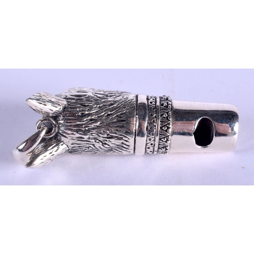 2105 - A SILVER HARE WHISTLE. 3.5 cm long.