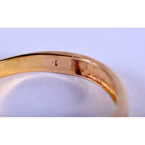 2112 - A 14CT GOLD RING and a 9ct gold ring. 14 ct 3.2 grams, 9ct  1.8 grams. (2)