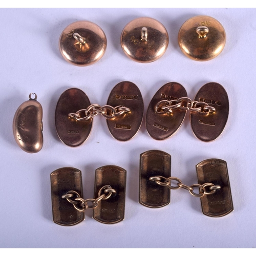 2127 - ASSORTED GOLD CUFFLINKS. 20.2 grams. (qty)