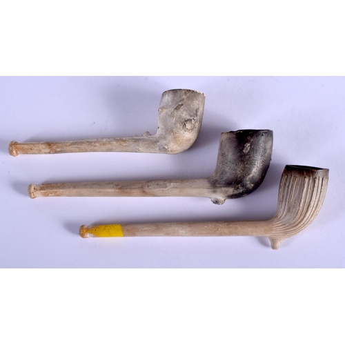 2147 - THREE ANTIQUE PIPES. Largest 10 cm long. (3)