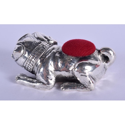 2170 - A SILVER PIN CUSHION. 4 cm wide.