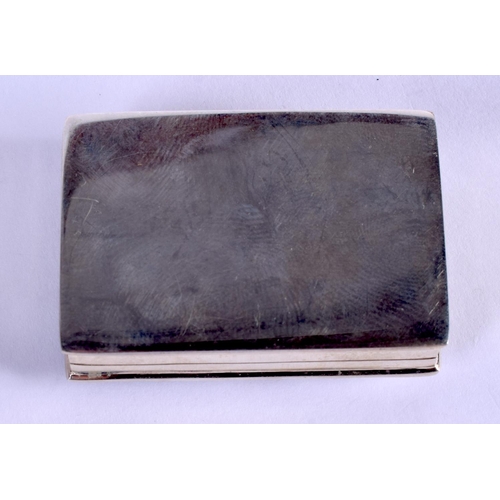 2198 - A SILVER TENNIS BOX. 3.5 cm x 4.5 cm.