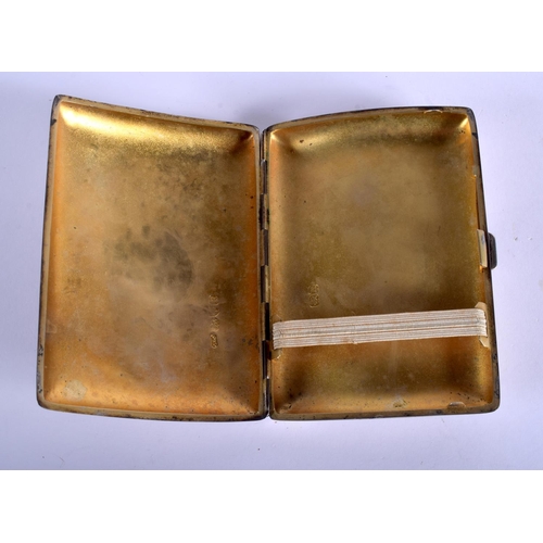 2201 - AN ANTIQUE SILVER CIGARETTE CASE. 148 grams. 11 cm x 9 cm.