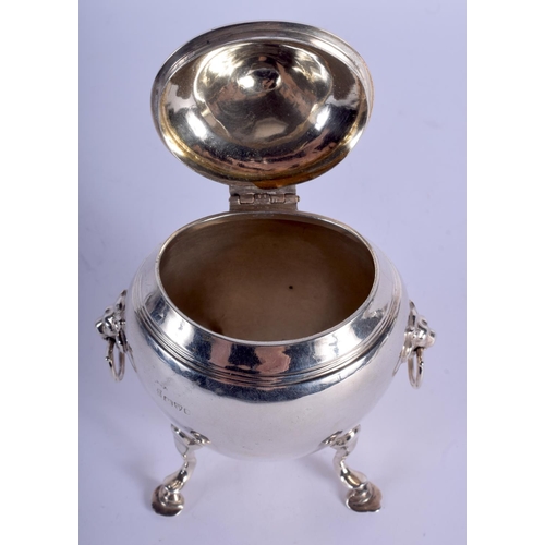 2203 - AN EDWARDIAN SILVER TEA CADDY by G Nathan & R Hayes. Chester 1903. 159 grams. 8.5 cm wide.