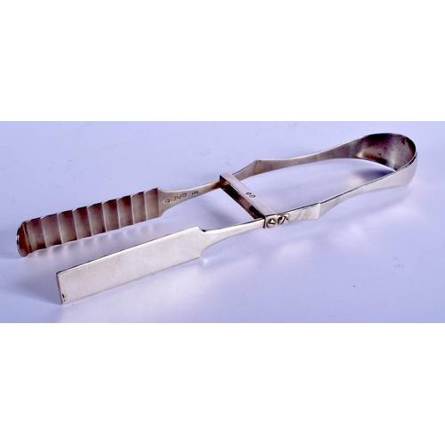 2204 - A LARGE PAIR OF ANTIQUE IRISH SILVER TONGS by Richard Garde Broadlane. Dublin 1826. 161 grams. 26 cm... 