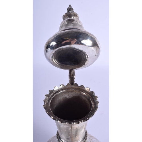 2212 - A GOOD LARGE MIDDLE EASTERN TURKISH SILVER EWER decorated with motifs, tughra mark. 1135 grams. 34 c... 