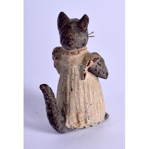 2214 - A COLD PAINTED BRONZE CAT. 3 cm high.