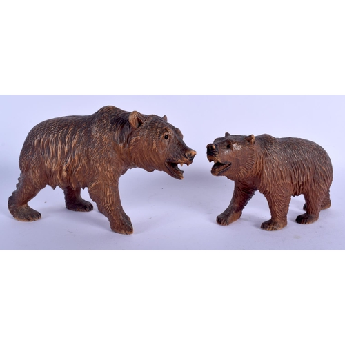 2293 - A PAIR OF EARLY 20TH CENTURY BAVARIAN BLACK FOREST BEARS. 21 cm x 12 cm.