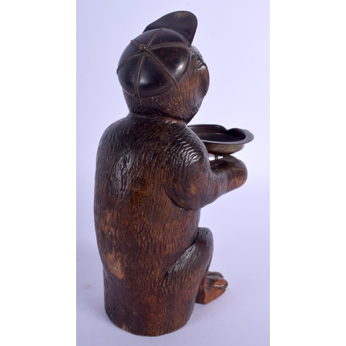 2298 - A LOVELY 19TH CENTURY BAVARIAN BLACK FOREST FIGURE OF A MONKEY possibly a smokers compendium. 21 cm ... 