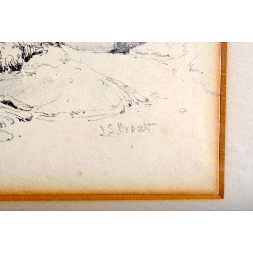 2321 - John Skinner Prout (1805-1876) 3 x pencil sketches, assorted scenes. Largest image 26 cm x 20 cm. (3... 