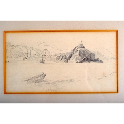 2321 - John Skinner Prout (1805-1876) 3 x pencil sketches, assorted scenes. Largest image 26 cm x 20 cm. (3... 