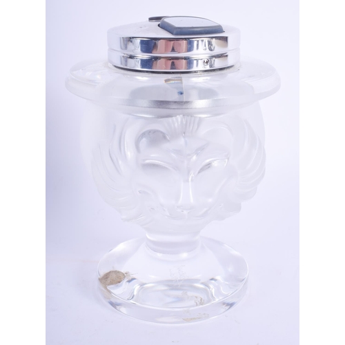 2392 - A FRENCH LALIQUE GLASS TABLE LIGHTER. 11 cm x 8 cm.