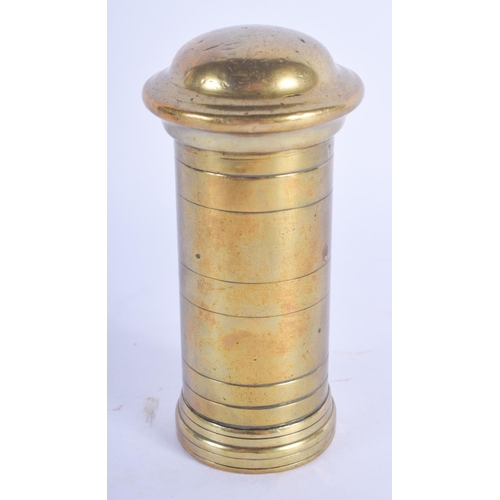 2406 - A RARE 19TH CENTURY POLISHED BRONZE MONEY POST BOX. 10 cm high.