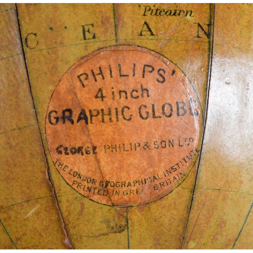 2409 - A VINTAGE PHILIPS 4 INCH GLOBE. 21 cm high.