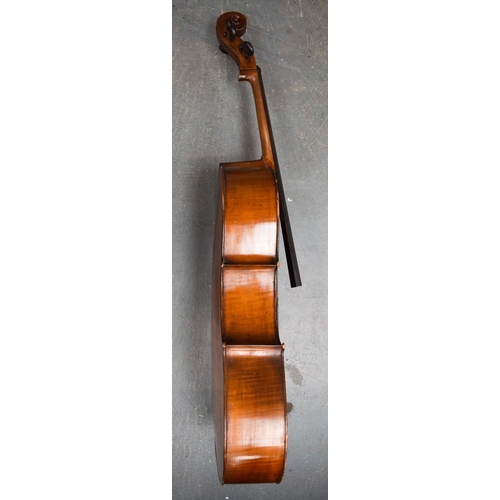 2434 - A TWO PIECE BACK CELLO. 122 cm high.